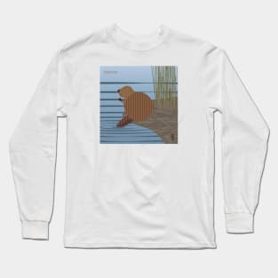 Minimal Zoo Art Series | A to Z  | Beaver | Square Long Sleeve T-Shirt